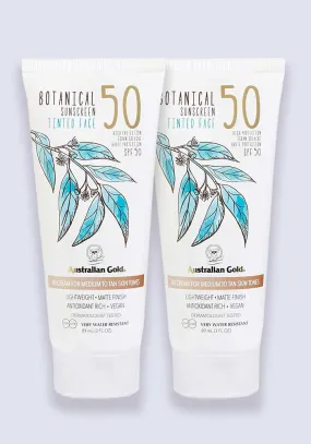 Australian Gold Botanical Tinted Mineral Face Lotion SPF 50 - Medium 88ml - 2 Pack Saver