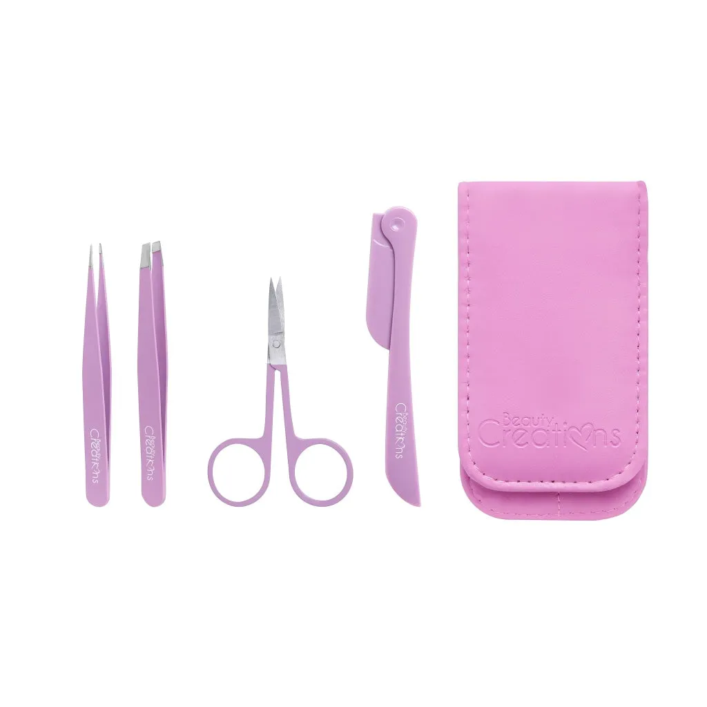 Beauty Creation - Brow Main-Tame Kit (Tweezer, Scissors and Razor) - Purple