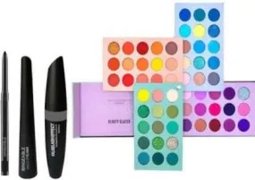 Bingeable HDA 60 Color Board Eye Shadow Palette Shimmer Matte and Glitter& Long-Lasting And Waterproof Black Kajal, Eyeliner,Mascara 3IN1 (2 Items in the set)