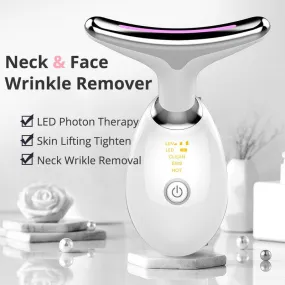 Electric EMS Neck Firming Massager with Microcurrent & LED Photon Therapy for Wrinkle Reduction