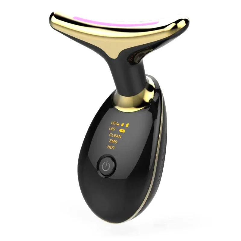 Electric EMS Neck Firming Massager with Microcurrent & LED Photon Therapy for Wrinkle Reduction