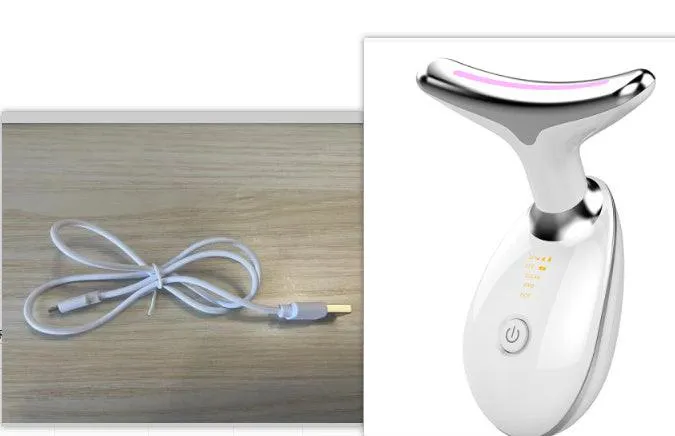 Electric EMS Neck Firming Massager with Microcurrent & LED Photon Therapy for Wrinkle Reduction