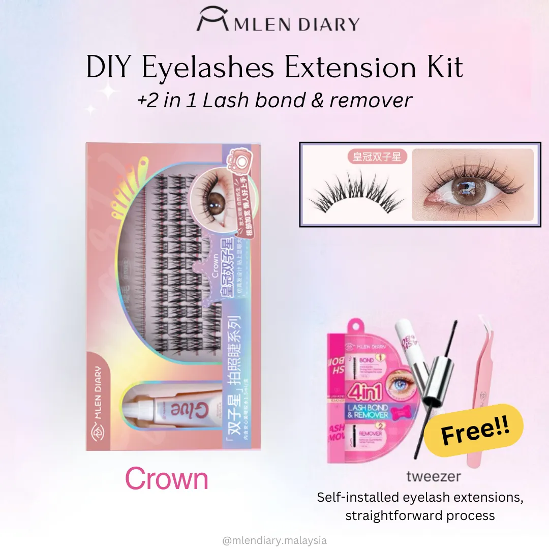 MLEN DIARY DIY Eyelashes Extension Kit   Glue Mascara With Remover (2 Heads Stick-Removable In One Stick)