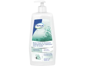 Tena 64343 Body Wash & Shampoo, Scent Free, Pump Bottle, 1000ml